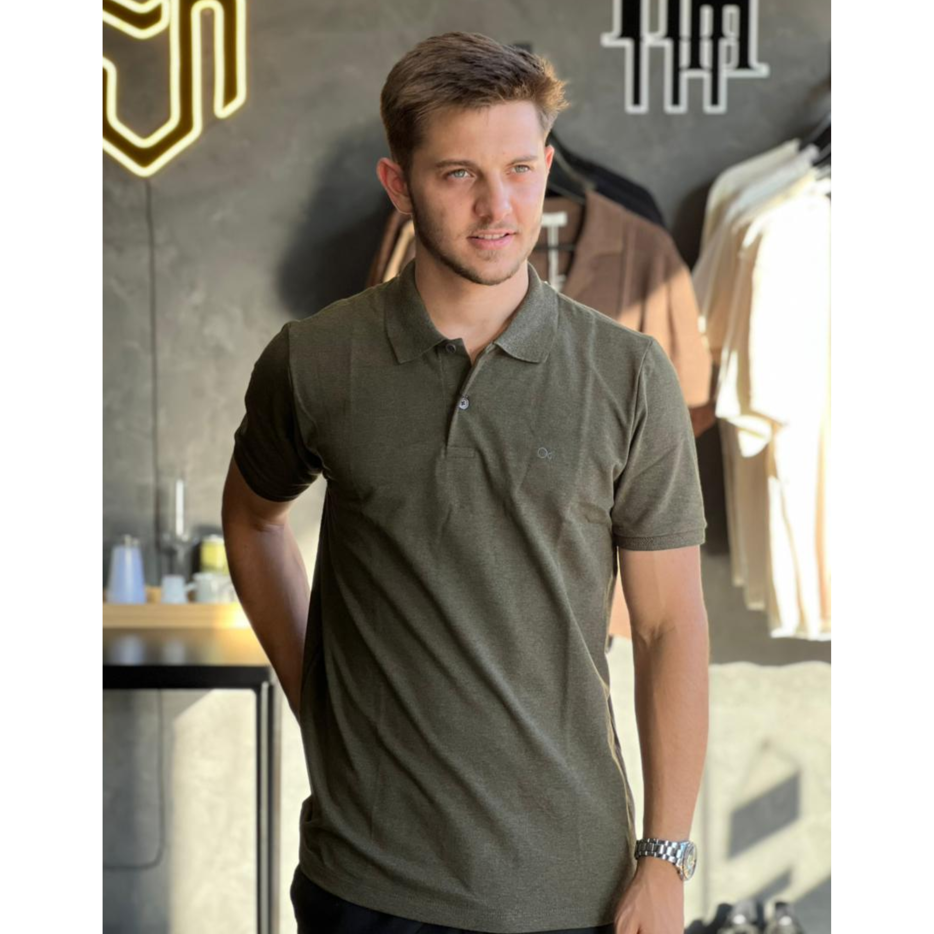 Camisa Polo verde Escura - Ogochi