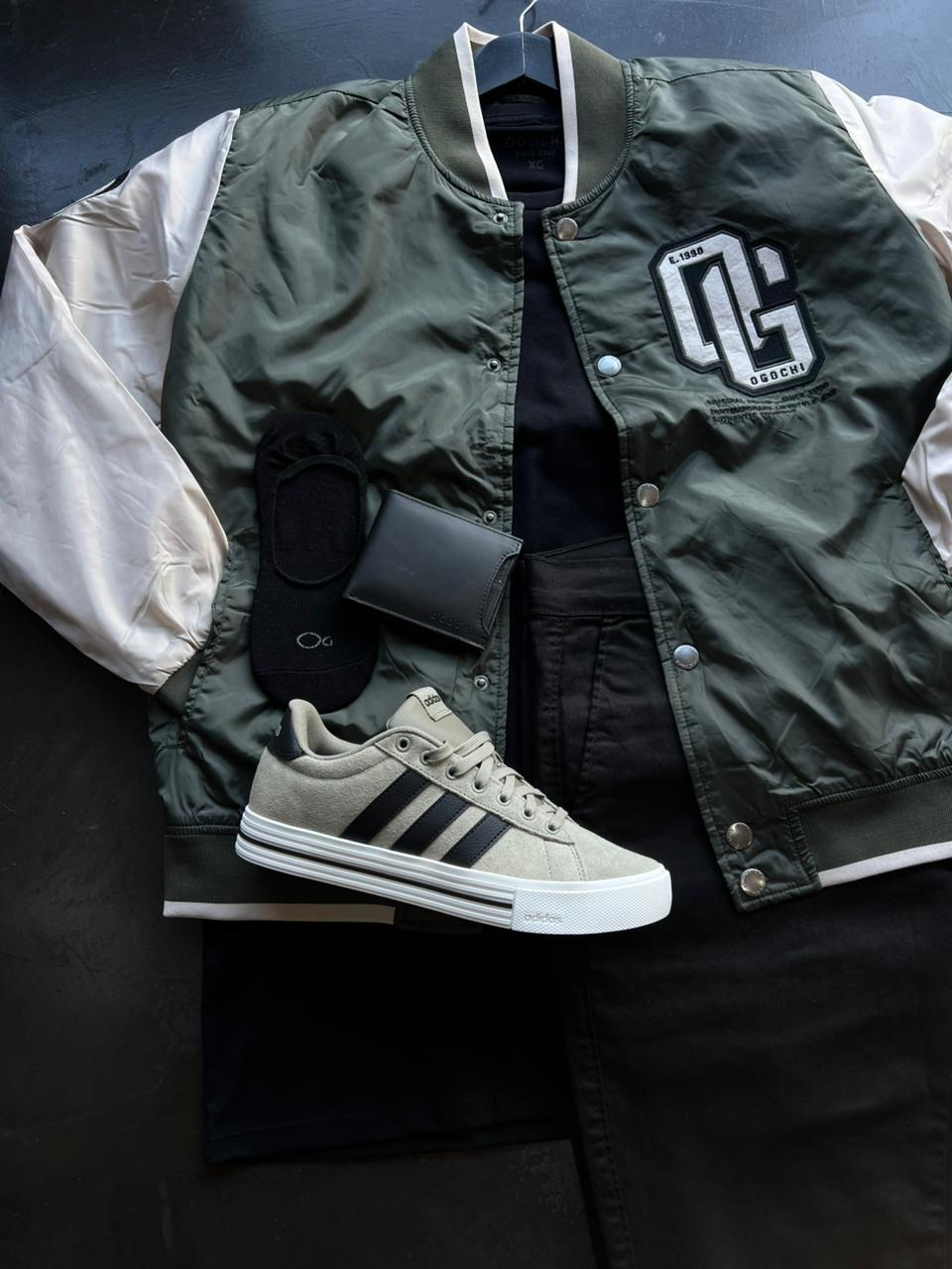 Jaqueta OGOCHI  Old Skool  - Verde/Bege