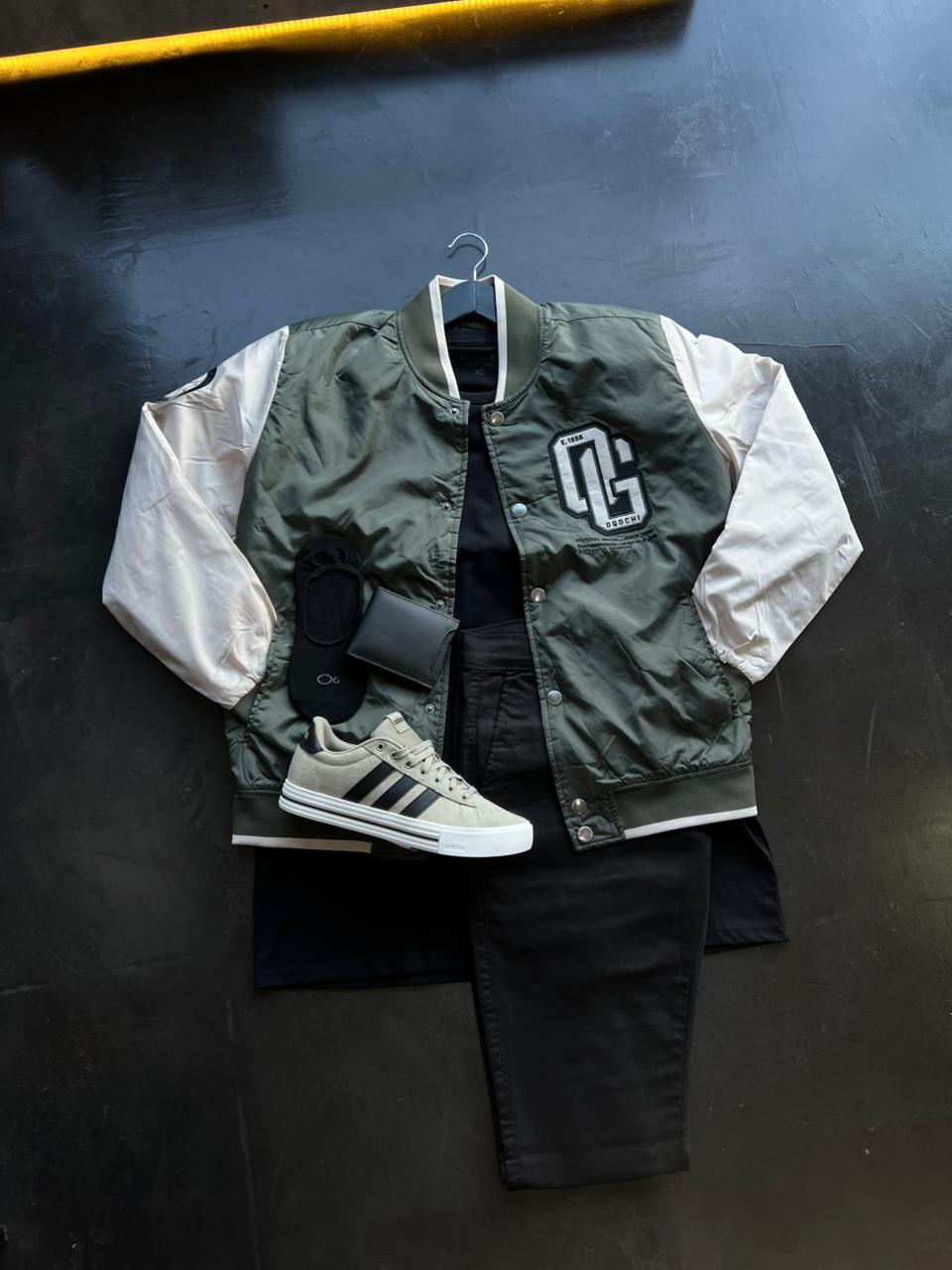 Jaqueta OGOCHI  Old Skool  - Verde/Bege